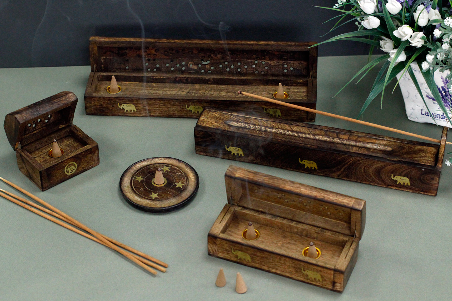 große Räucherbox für Räucherkegel Räucherkegel & Räucherstäbchen