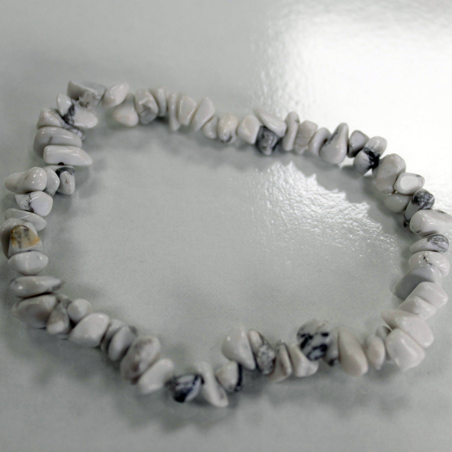 Edelsteinsplitter-Armbänder - Weißer Jasper