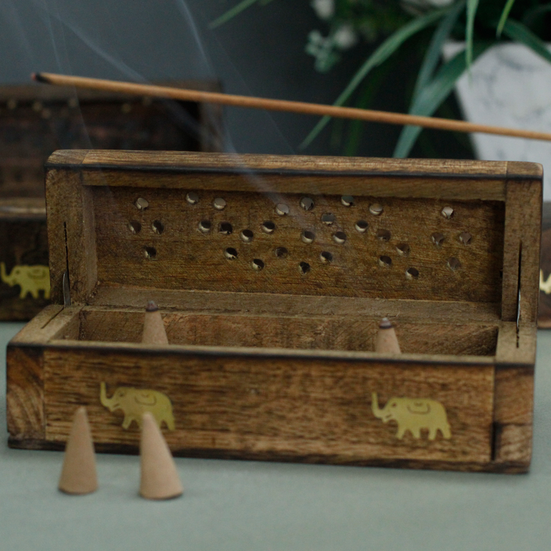 Räucherkegelbox für zwei Räucherkegel