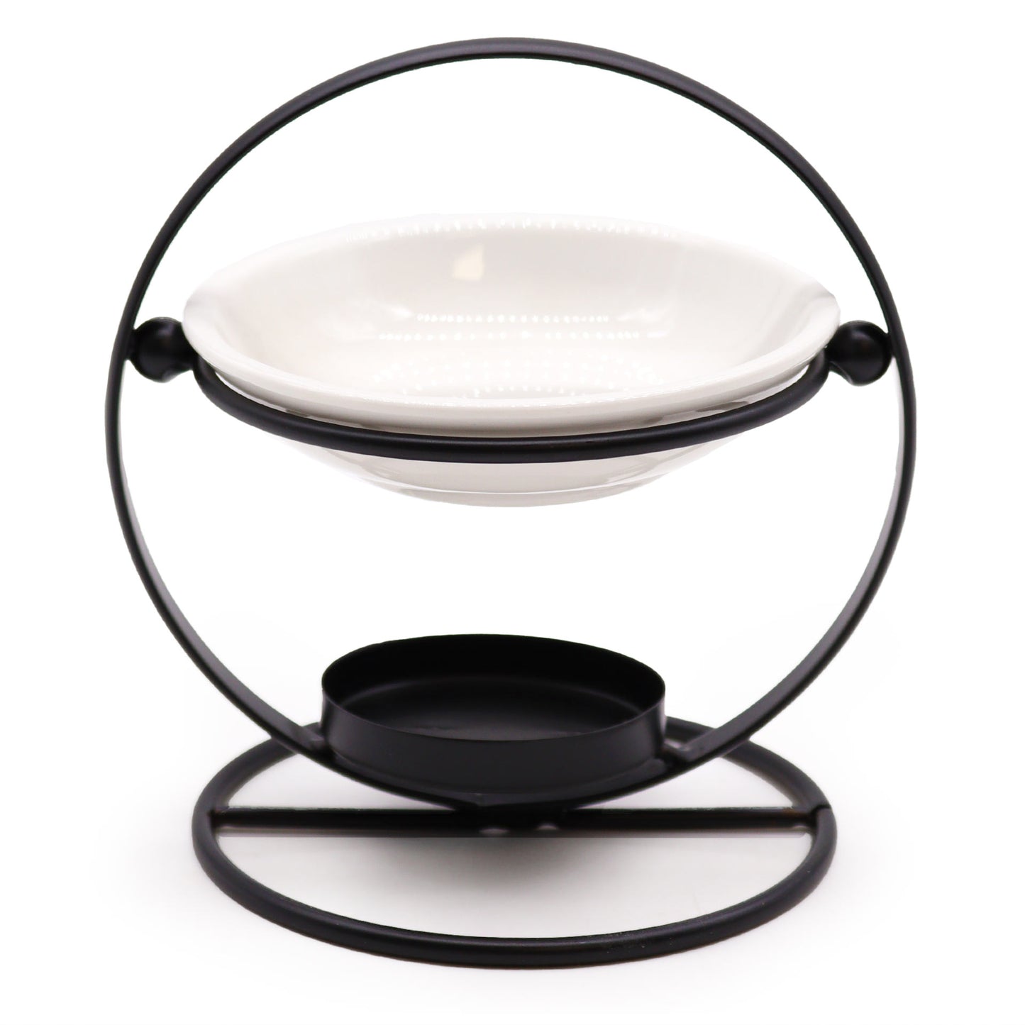 Duftlampe mit runden Ständer aus Keramik und Metall