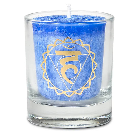 Votiv-Duftkerze fünftes Chakra in Geschenkbox -- 660g